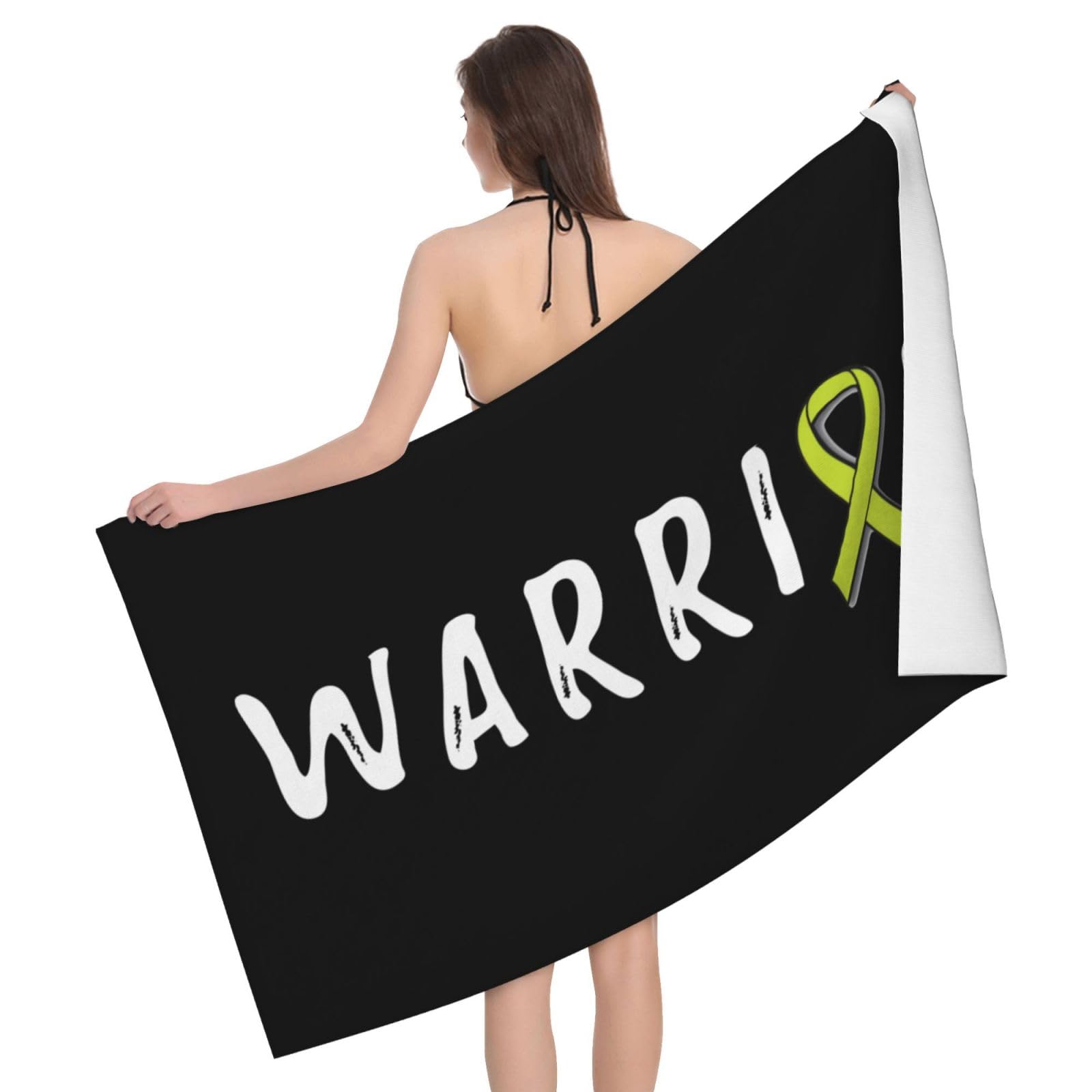 HLBSDM Microfiber Warrior Non Hodgkin Lymphoma Cancer Awareness Beach Towel Quick Dry Soft Sand Free Beach Towels for Pool Swim Beach Lightweight Thin Towels