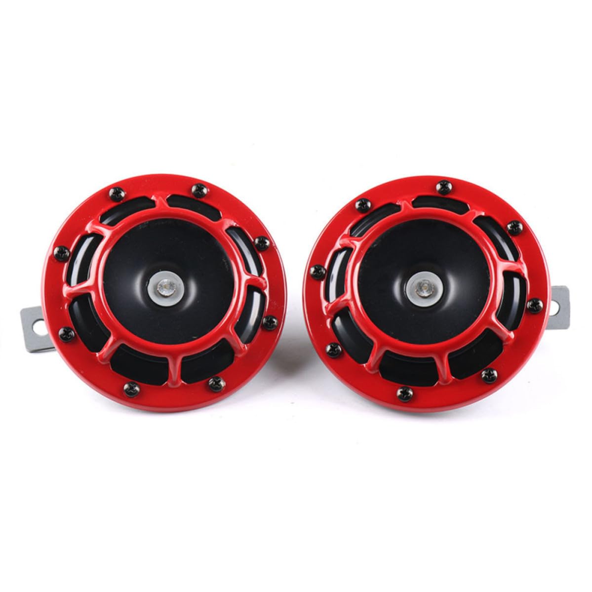 Bocinas de Coche de Aleación de Aluminio 12v con Relé, Bocina de Silbato Eléctrica Súper Fuerte, para Motocicleta y Camión, Instalación Fácil, Rojo