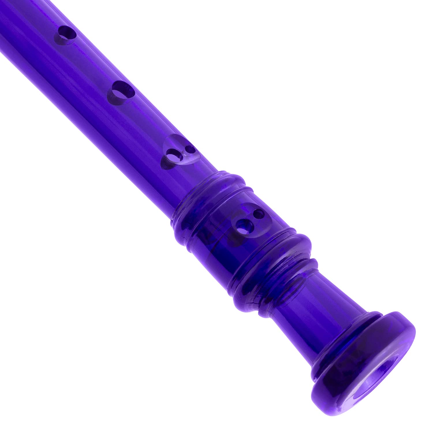 World Rhythm WR-804 Descant Recorder - Purple, 3-Piece, With Bag, Cleaning Rod & Fingering Chart, Baroque Fingering