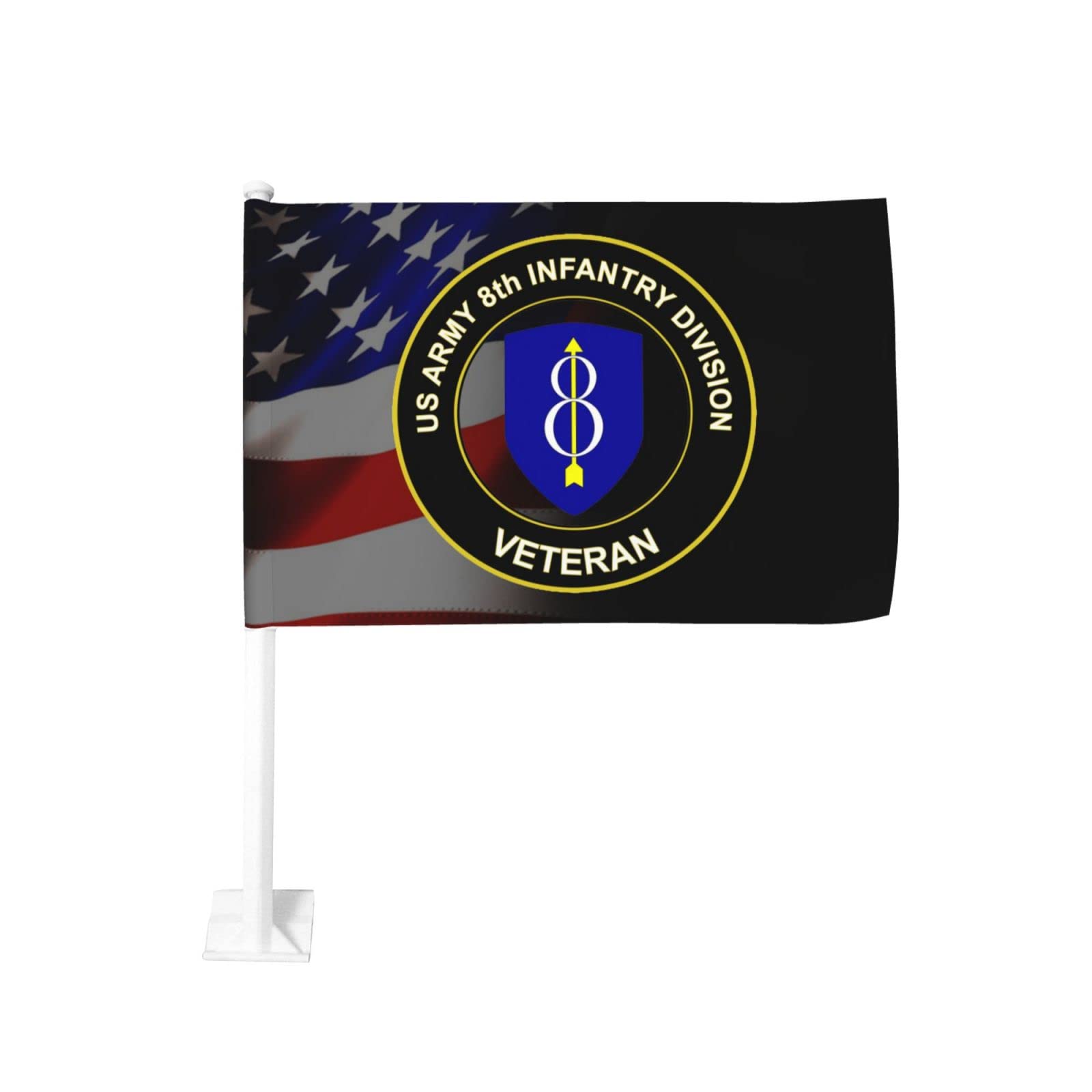 US Army 8th Infantry Division Veteran 100% Polyester Fabric With Printing For Indoor Outdoor Decoration