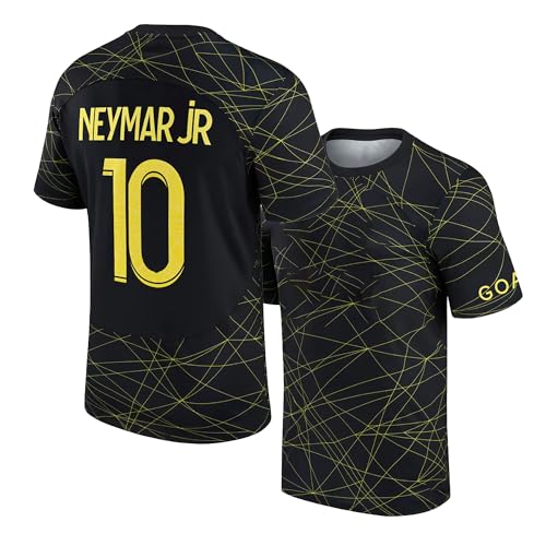 Image of Sports Football Soccer Boys Jersey Football Neymar 10 Black Jersey T-Shirt(Kid's, Boy'&Men)