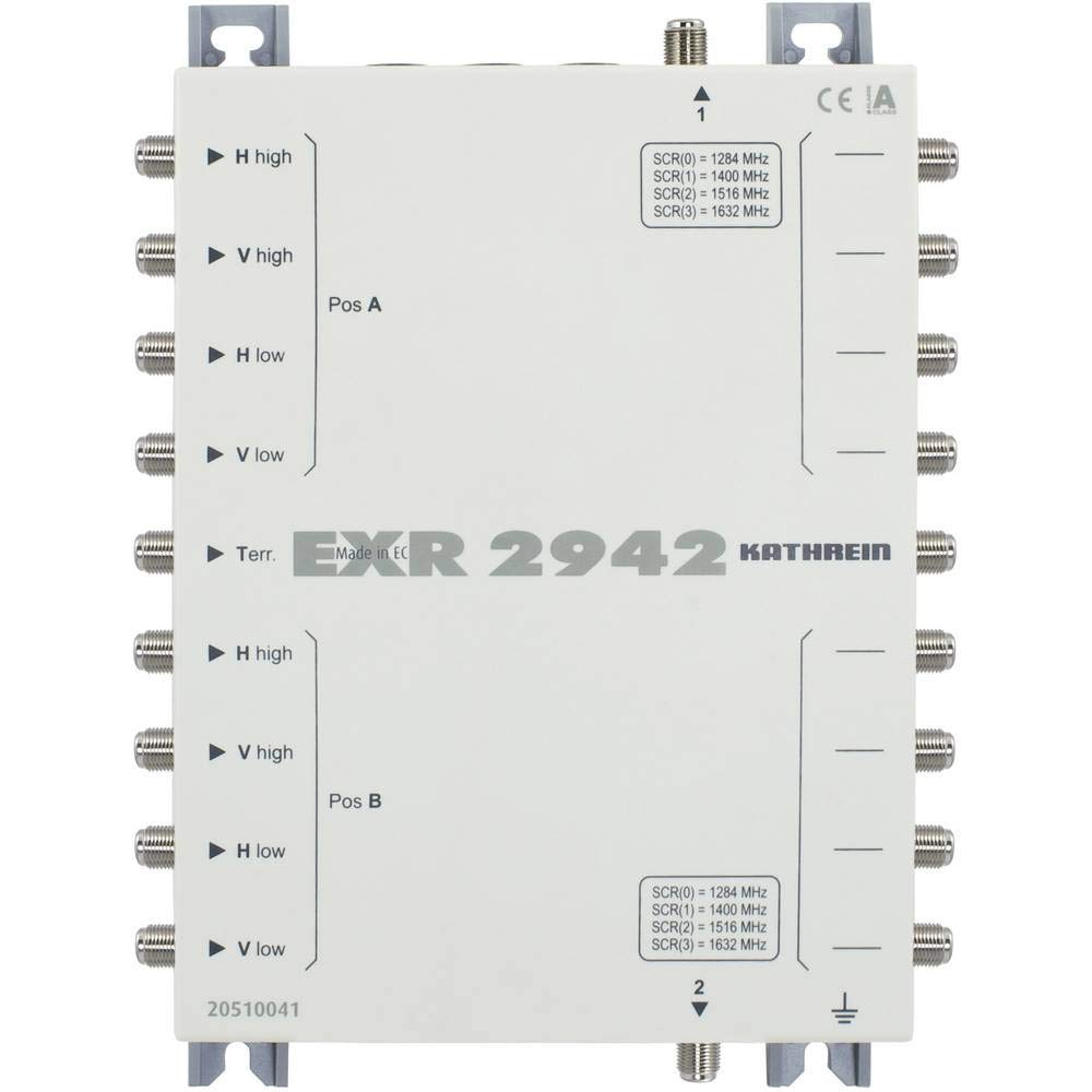 Kathrein EXR 2942 Satelliten-ZF-Verteilsystem Einkabel-Multischalter (2 Satelliten, 2x4 Teilnehmeranschlüsse, Klasse A)