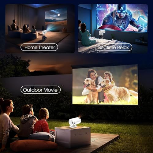undefined Mini Projector with WiFi and Bluetooth Built-in Apps Smart Projector Support 4K 1080P FHD 180° Adjustable Auto Keystone Compatibile with HDMI/TV Stick/Memory Stick/Laptop, White の商品画像 6