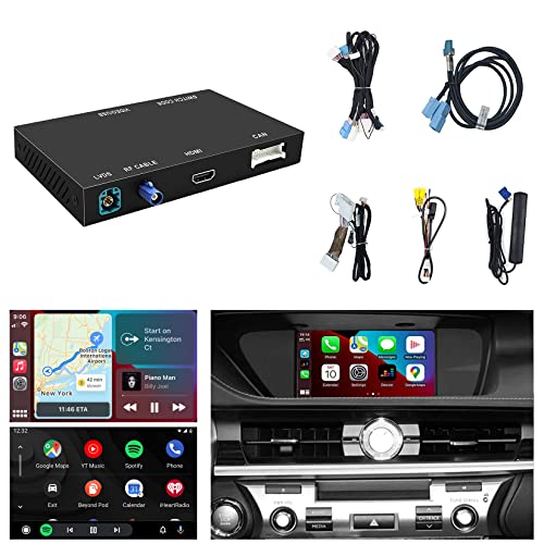 Compatible with Lexus Wireless CarPlay + Android Auto + Mirrorlink + YouTube Retrofit Kit, Support NX UX LX GS LS LC RC 2014-2019, ES 2015-2019, RX 2016-2019 with 3 Buttons Knob Controller