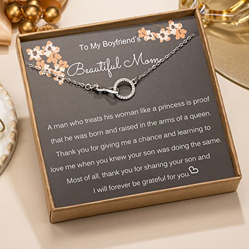 To Boyfriend's Mom Necklace, 925 Sterling Silver Infinity Necklace for Women, Mother's Day Gift for Boyfriend's Mother2
