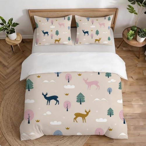 Housse de couette impression 3D originale motif cerf sauvage