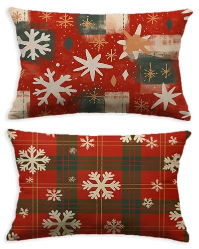 Taie oreiller 40x80 velours rouge housse de coussin treillis