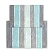 Chardin home - 100% Pure Cotton - 2 Piece Cordural Stripe Bath Rug Set, (21''x34'' & 17''x24'') Mint Green with Latex Spray Non-Skid Backing