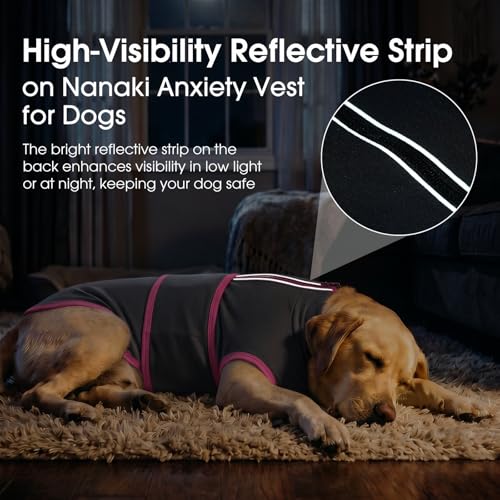 Image of Nanaki Skin-Friendly Anxiety Vest Jacket for Dogs from Storms & Fireworks | Gentle pressure,Reflective strip,Adjustable,Peaceful sleep & grooming,Ease separation anxiety,for storm,fireworks,loud noise