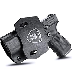 WARRIORLAND OWB Holster Optic Cut Compatible with Glock 17/19, G43/43X(NO MOS), Hellcat, Taurus G2C/G3C, M&P Shield 9, M&P 9/380 Shield EZ, P320, Outside Waistband 1.75 Inch Paddle, Adj. Retention