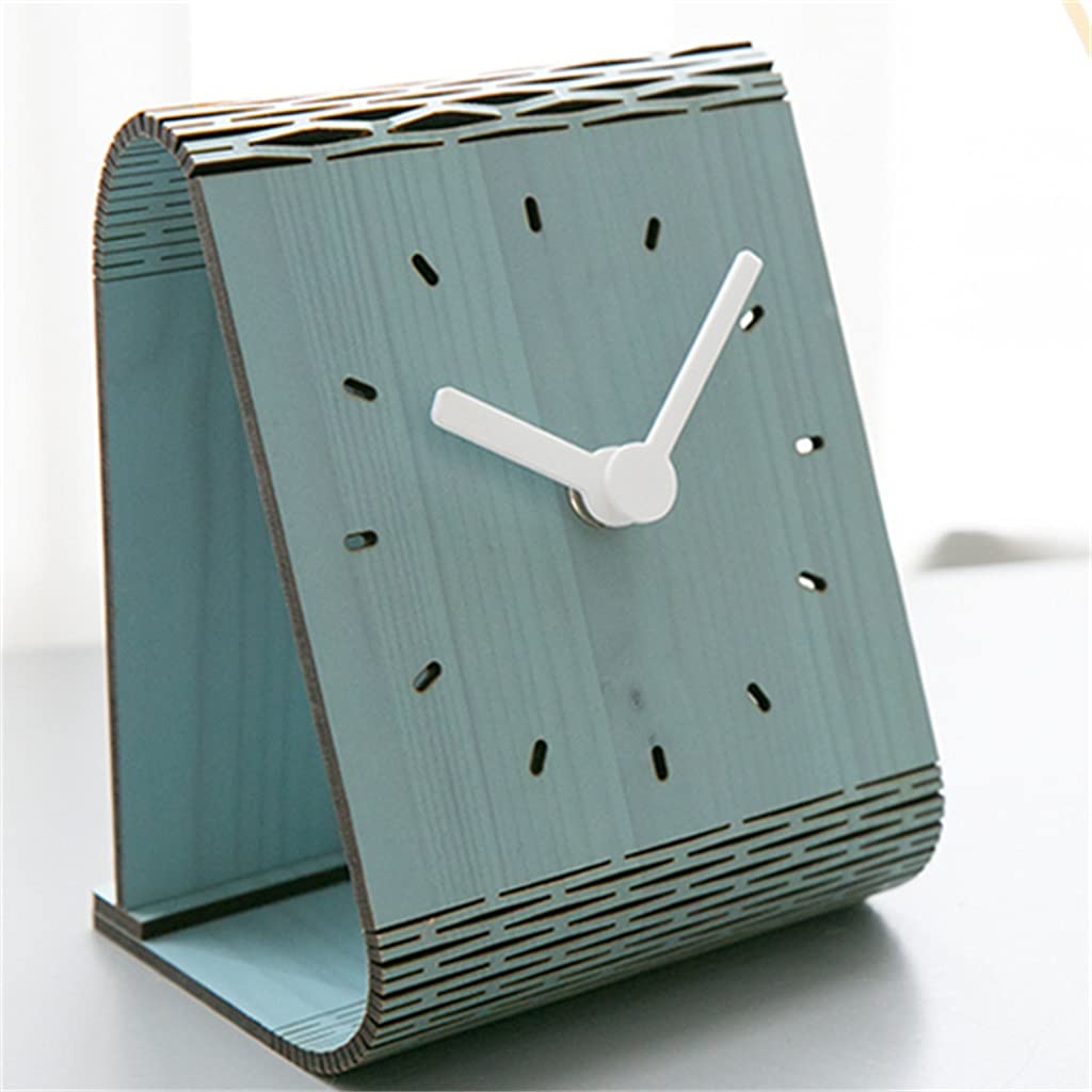 HRWLY Table Clock Solid Wood Desktop Decoration Desk Bedroom Silent Household Ornaments(3-pack)