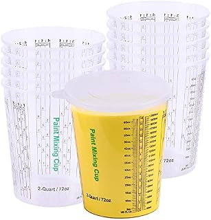 CANOPUS Paint Mixing Cups for Epoxy and Resin, 2300ml with 3 Lids (Pack of 12) Graduated Paint Mixing Cups for Automotive and Art Projects