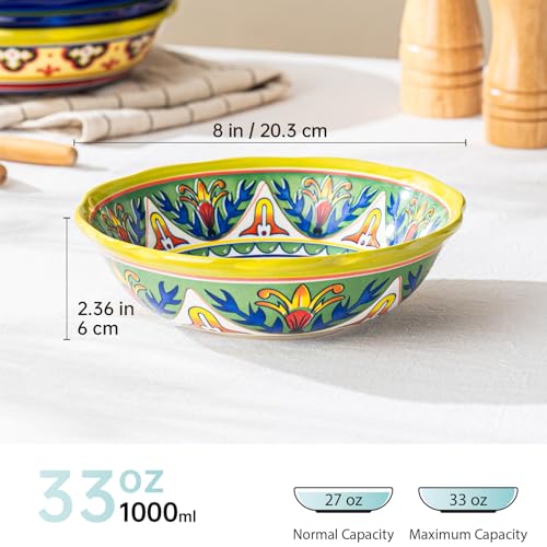 30% Off UNICASA 4-Pack 27 oz Ceramic Pasta Bowls - Image 3
