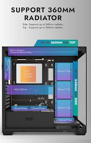 Gabinete Gamer Aigo Darkflash DS900 | Mid-Tower | Lateral de Vidro | Preto | DS900-BLACK - Imagem 5