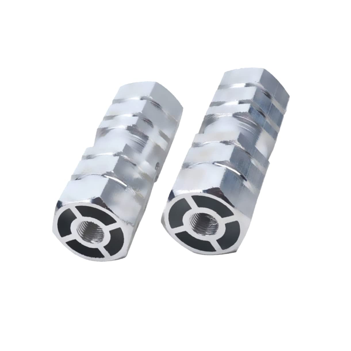 BRIGHTFUFU Mountain Bike Foot Lever Aluminum Alloy Cylinder Pedal Bike Pegs Silver