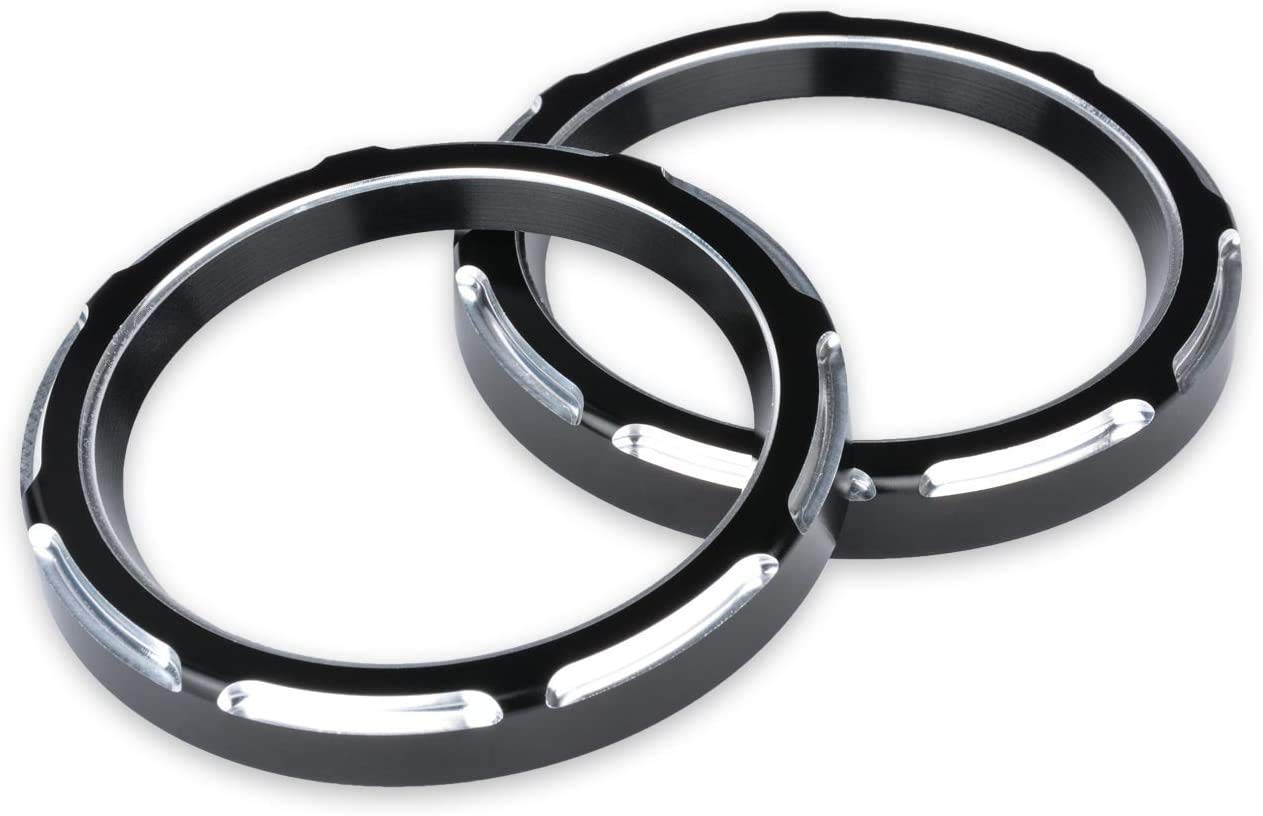 KATUR 4 "Copertura Tachimetro Electra Glide Gauge Cover Harley Road King 2" Gauge Cover Road Glide Gauge Burst Bezel Kit per Harley Street Glide 1996-2013 02 03 04 05 06 07 08 (Nero)