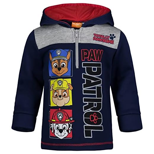 Paw Patrol små pojkar fleece huvtröja pullover sweatshirt med dragkedja marin 7