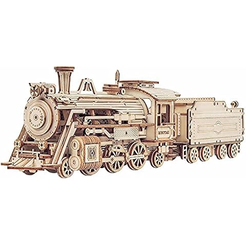 ROBOTIME Luxury Steam Train 3D Puzzle Kit Cover