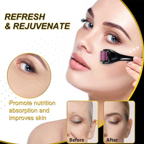 Derma Roller, 0.75mm Beard Growth Roller, 660 Needle Microneedling Roller for Men and Women, Microneedle Roller with Case for Stimulate Hair Growth, Facial Skin Care - Image 4