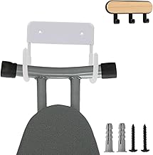 Ironing Board Hanger Wall Mounted,Ironing Board Hook,Metal Ironing Board Holder,Strong Ironing Board Storage Wall Bracket for Small and Large Ironing Board Organize with a Coat Hook