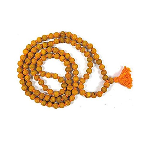 Odishabazaar Haldi Mala Baglamukhi Mala Turmeric (Haldi) Mala 108+1 Beads Turmeric Rosary by Odishabazaar