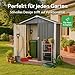 Geräteschuppen Metall Gartenhaus 5×3 Fuß – Wasserdicht, Rostfrei & UV-beständig, inkl. Zubehör & Schloss (Grau, 5x3 Fuß)