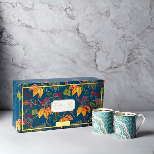 Image of India Circus Fine Bone China Coffee Mug Set of 6-220 Ml Each | Accented with 22 Carat Gold (6 Pcs)(LE12), Tea Cup Set of 6, Mugs for Coffee, Cups Set, Ideal for Gifting, Perfect for Home & Office