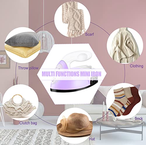 Mini Heat Press Small Iron Portable Heat Press Machine Mini Craft Iron with Charging Base Accessories for DIY T-Shirts, Shoes, Bag and Hats Heat Transfer Vinyl Projects (Light Purple) - Image 4