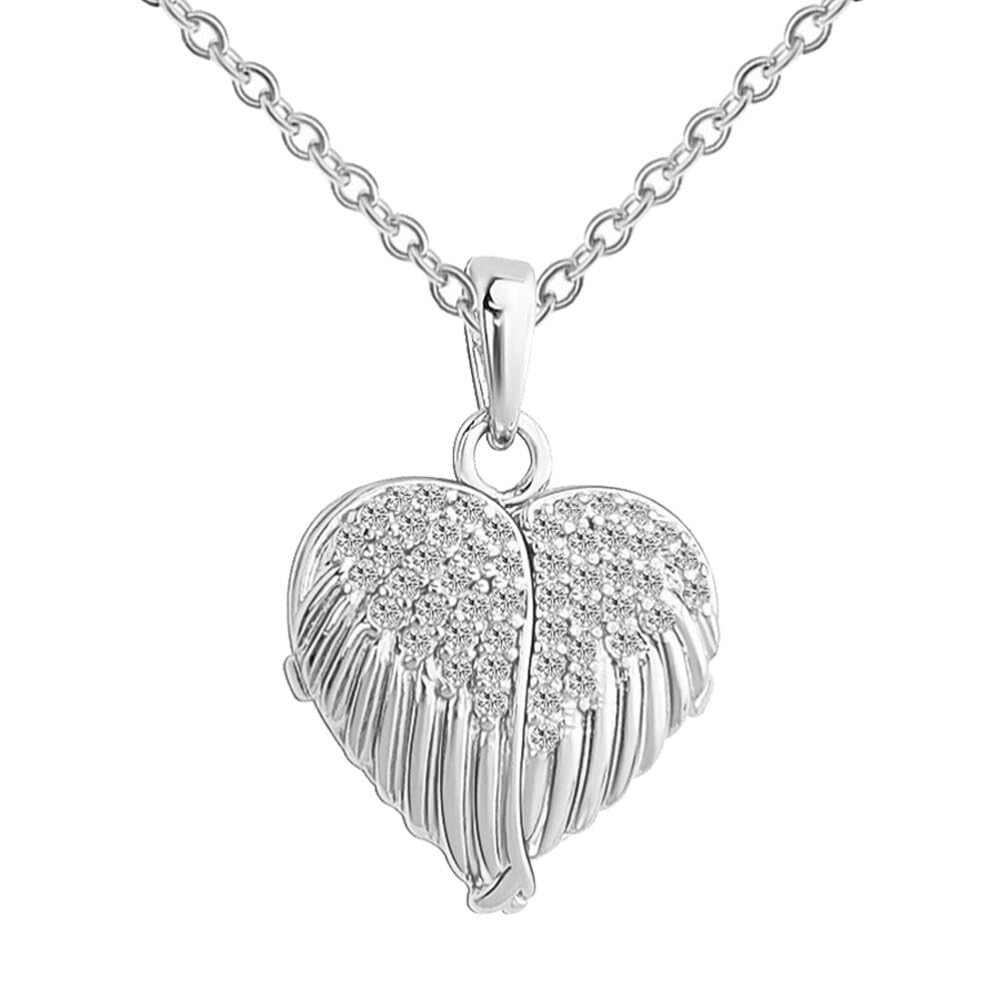 Happyyami Photo Memory Locket Pendant Necklace with Chain, Heart Shaped Angel Wing Photo Locket Necklace, Openable Photo Frame Locket with Personalized Picture for Women Men Girls (B0C7P11T8S) Amazon Price History, Amazon Price Tracker