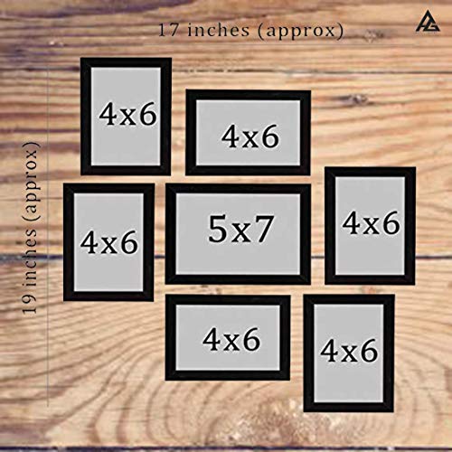 AG-Crafts-Collage-Photo-Frames-Set-of-7Wall-Hanging-6-pcs-4x6-inch-1-pcs-5x7-inch-Black AG Crafts™ 7 - Wall Collage Photo Frames (5"X7"-1 & 4"X6"-6) (Black)