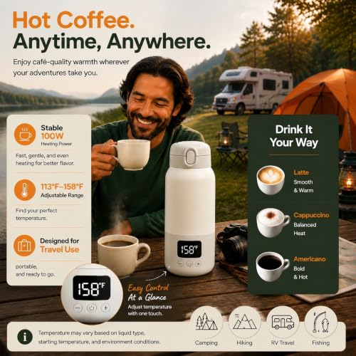 Taza de café eléctrica recargable 17 Oz con control de temperatura miniatura 4