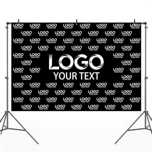 Custom Business Backdrop with Logo Text,Personalized Step and Repeat Background