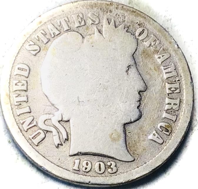 1903 S Barber Silver Liberty Head Dime Good