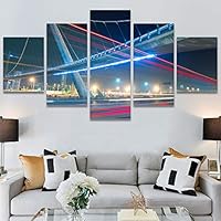 SIGNWIN 5 Panel Canvas Wall Art Light Exposure for Home Decorations Ready to Hang - 60