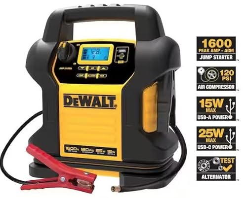 Dewalt DXAEJ14-TYPE2 Digital Portable Power Station Jump Starter - 1600 Peak Amps With 120 Psi Compressor thumb #1
