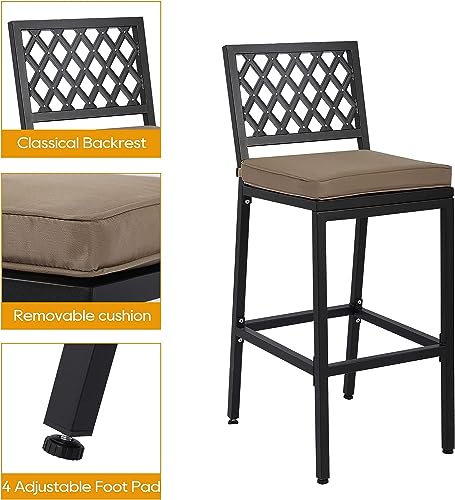 5-Piece-Outdoor-Patio-Bar-Set-Bar-Height-Patio-Dining-Set-Weather-Resistant-Bistro-Counter-Pub-Set-with-Cushions-Slatted-Tabletop-for-Backyard-Garden-Yard 5 Piece Outdoor Patio Bar Set Bar Height Patio Dining Set Weather Resistant Bistro Counter Pub Set with Cushions Slatted Tabletop for Backyard Garden Yard