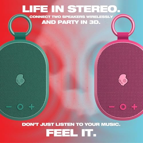 Image of Skullcandy Kilo XT Wireless Bluetooth Speaker - IPX7 Waterproof Mini Bluetooth Speaker with 24 Hour Battery, Downward Firing Passive Radiator, and True Wireless Pairing - Perfect for Outdoor (Green)