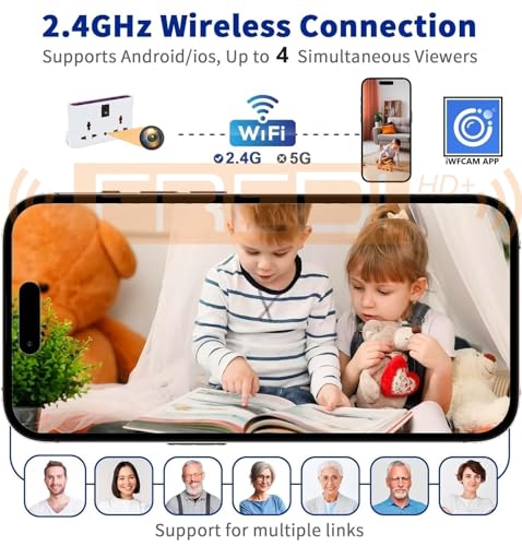 Image of FREDI HD PLUS WiFi Security Camera for Home & Office | 1080P Full HD Indoor Camera | Live View on Mobile & PC | Loop Recording | 32GB Micro SD Card Support | Available in Multiple Models (socket 32gb)
