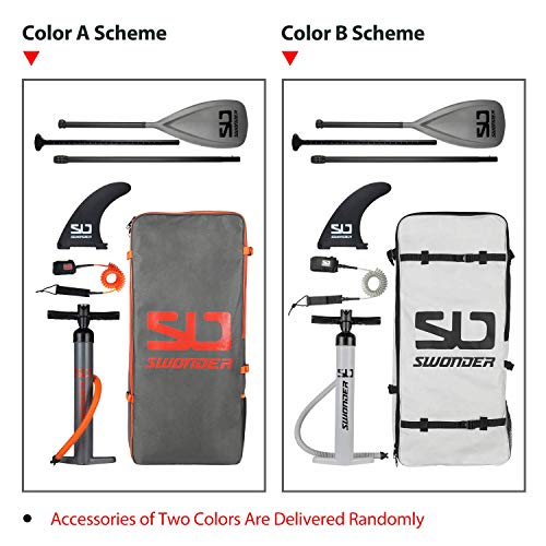 Swonder Premium Inflatable Stand Up Paddle Board, Ultra Durable & Steady, 11'6" Long 32" Wide 6" Thick, Full SUP Pack with Adjustable Paddle, Backpack, Leash, and Pump for Youth & Adult