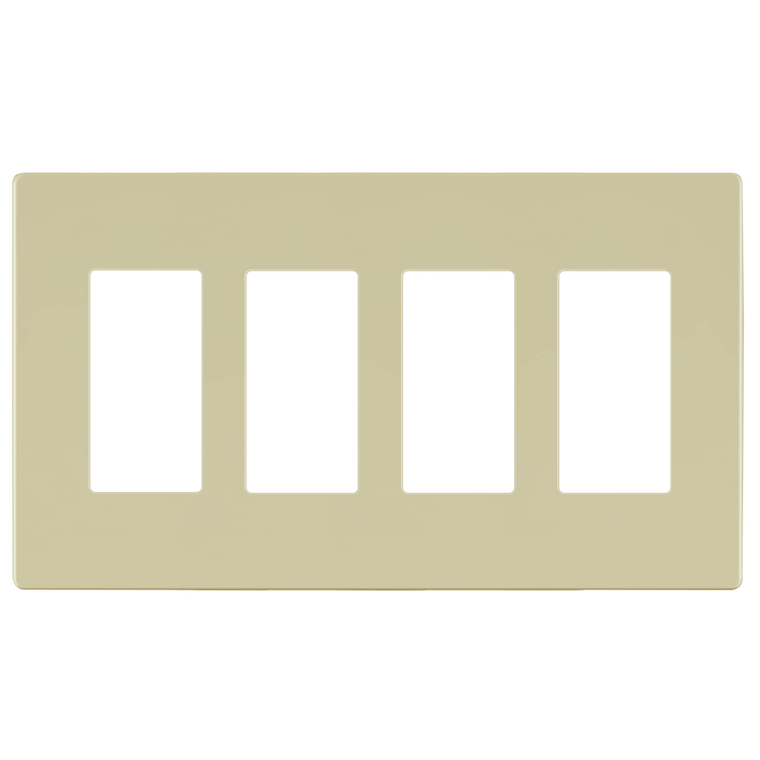 LIDER Brushed Finish Decorator Switch Cover, Screwless Wall Plate, Mid-Size 2-Gang 4.88" x 4.92", Unbreakable Polycarbonate Thermoplastic, UL Listed, LSWP-32M-BGD, Brushed Gold — view 45