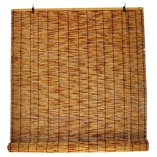 Cortinas de bambú natural tejidas a mano de 80 x 160 cm para patio al aire libre, sombra transpirable y protección solar, persianas rústicas ecológicas para decoración del hogar, solución elegante de