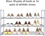 Étagère à chaussures SortWise 3 niveaux, Unité de rangement pour 18 paires de chaussures, Étagère de rangement empilable - 35" L x 11 5/8" W x 20 7/8" H, Gris