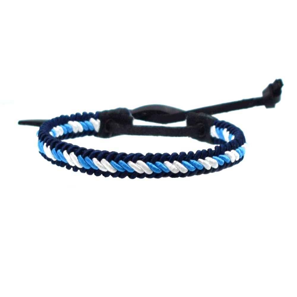 BDM Men's and women's fabric bracelet with the flag of Argentina, adjustable bracelet to different sizes, 19cm, Polyester
