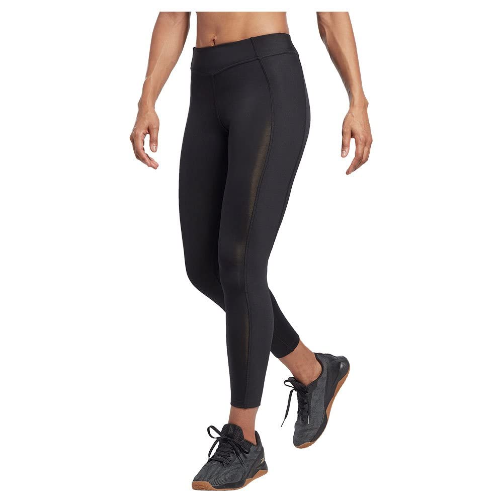 Reebok Women's Yoga High Rise Rib Yoga Pants, Black, M