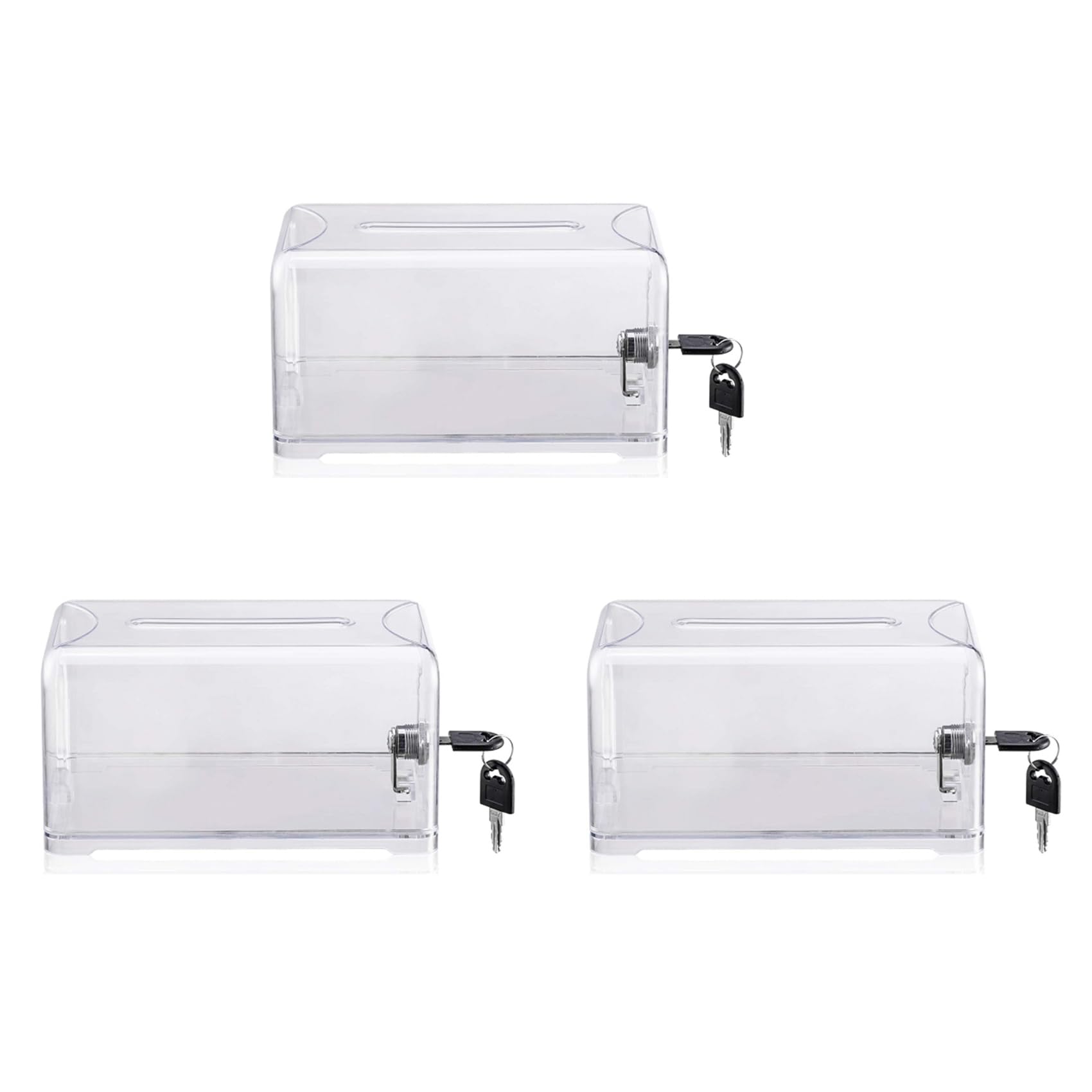 Jnchdghwa 3X Donation Suggestion Box with Lock, Ballot Box,Suggestion Box for Fundraising, Donation, Tip Jars, Raffle Box