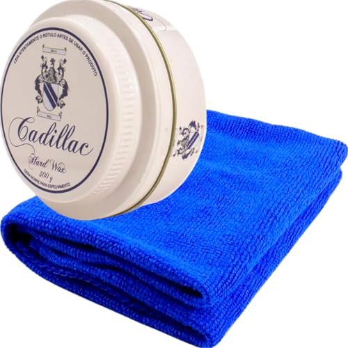 Cera Carnaúba Hard Wax Brilho Espelhado 300g Cadillac + Pano Microfibra