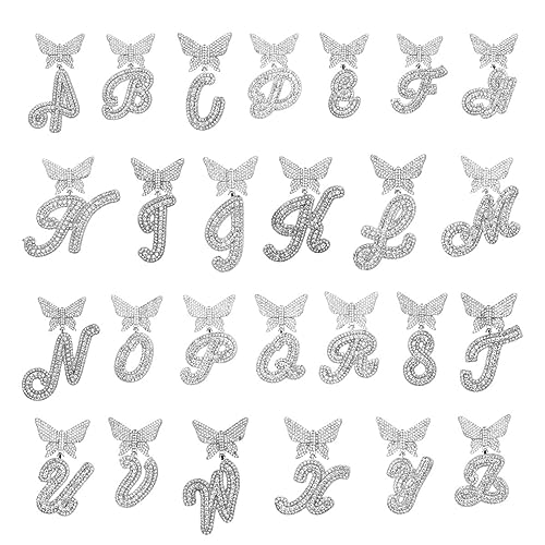 Silver Cuban Link Chain for Women 14k Gold Plated Letter Necklace Initial Custom Chain Name Necklaces Personalized Necklace Iced Out Chains Pendants Bling Necklaces Hip Hop Jewelry for Women4