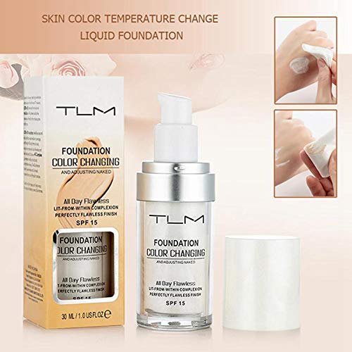 Preisvergleich Produktbild Concealer Cover, 30ml Concealer -Abdeckung Flawless Farbwechsel Warmer Hautton Foundation Makeup Liquid Concealer