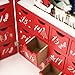 PIONEER-EFFORT Christmas Wooden Advent Calendar Book with Drawers for Adults kids Christmas Countdown Reindeer Decoration 11 Inch (Red&Blue)