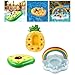 Inflatable Floating Drink Holder for Pool Cabana Bar with Multiple Compartments for Cups and Cans Suitable for Hot Tubs and Beach Outdoor Accessories (Pineapple)